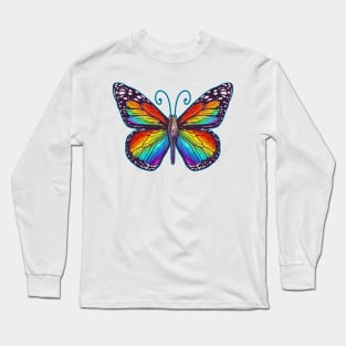 Rainbow Butterfly Long Sleeve T-Shirt